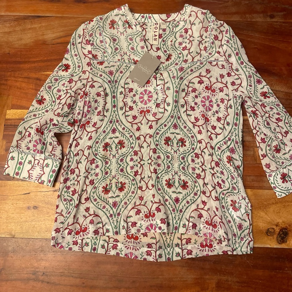 Anthropologie Dolan Blouse with 3/4 Sleeves and Peter Pan Collar
